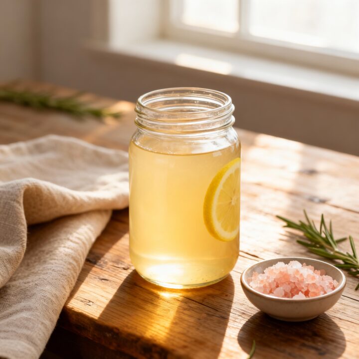 A refreshing apple cider vinegar and pink Himalayan salt tonic recipe