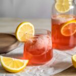 Homemade pink Himalayan salt electrolyte drink for endurance runs.