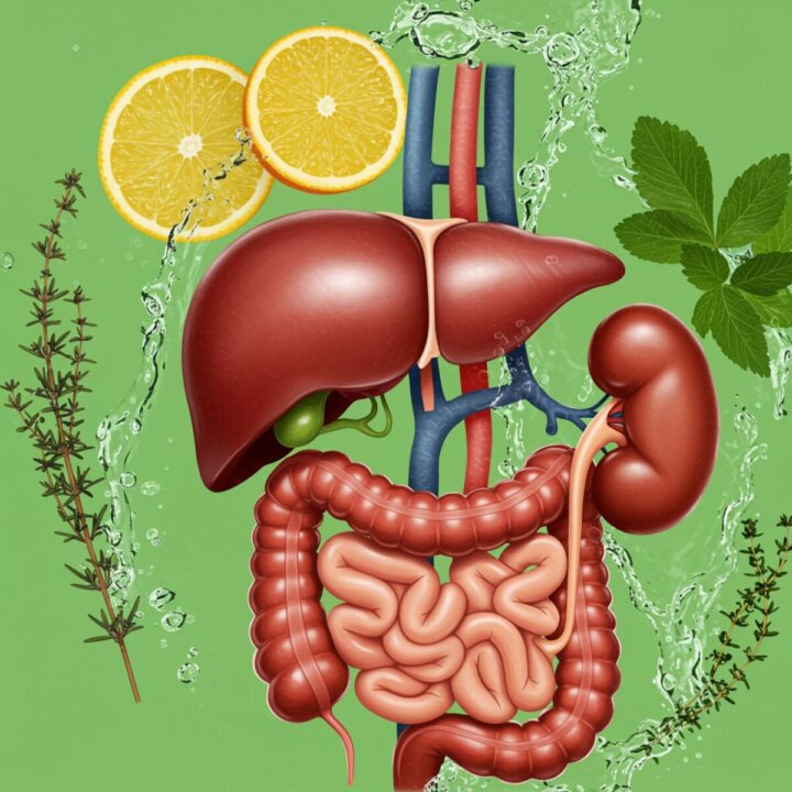 Conceptual image symbolizing the liver and kidneys supporting natural detoxification.