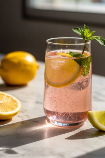 Refreshing pink Himalayan salt electrolyte drink recipe