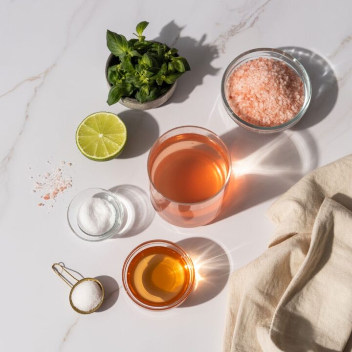Pink Himalayan salt electrolyte drink ingredients for hot weather