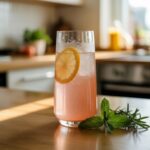Pink Himalayan salt pre workout drink in a glass