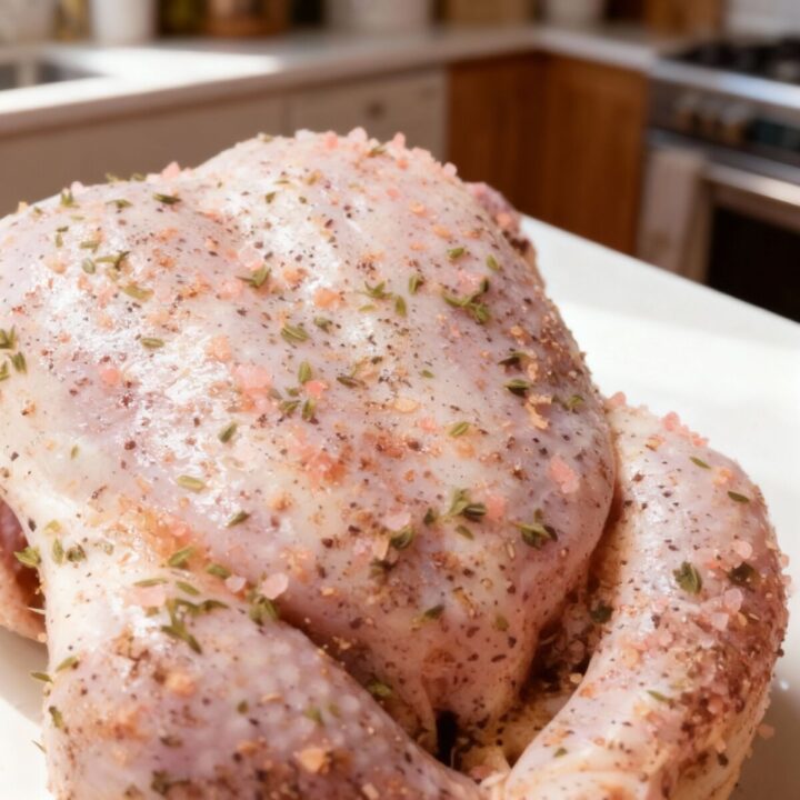 Amateur style close-up of juicy Himalayan Pink Salt Chicken