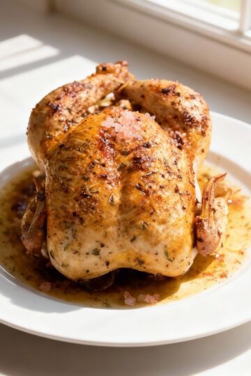 Juicy Himalayan Pink Salt Chicken Recipes on white plate.