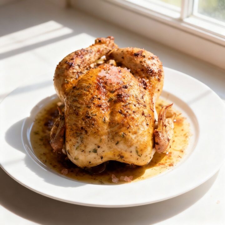 Juicy Himalayan Pink Salt Chicken Recipes on white plate.