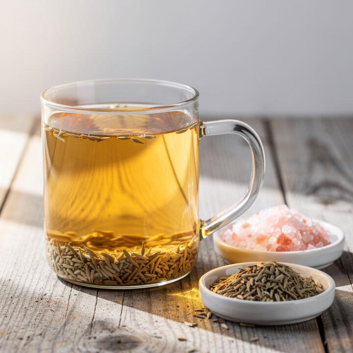 Ingredients for Himalayan Pink Salt Fennel Tea for Bloat Relief