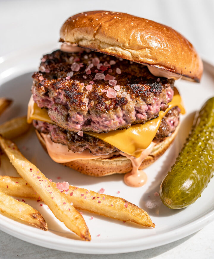 Pink Salt Smash Burgers At Home featured image