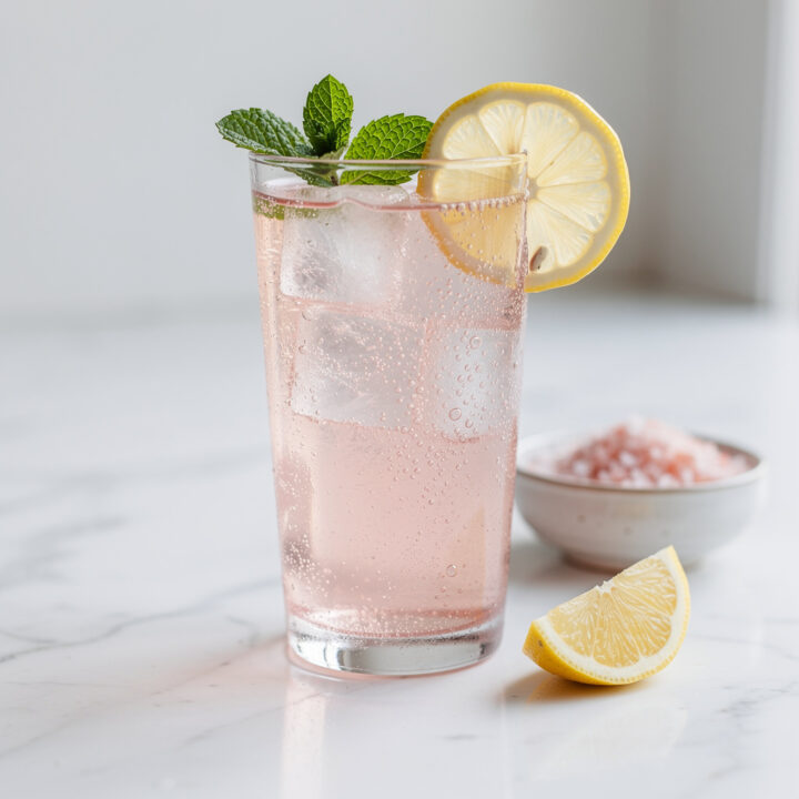 Ingredients for Sparkling Pink Himalayan Salt Electrolyte Drink
