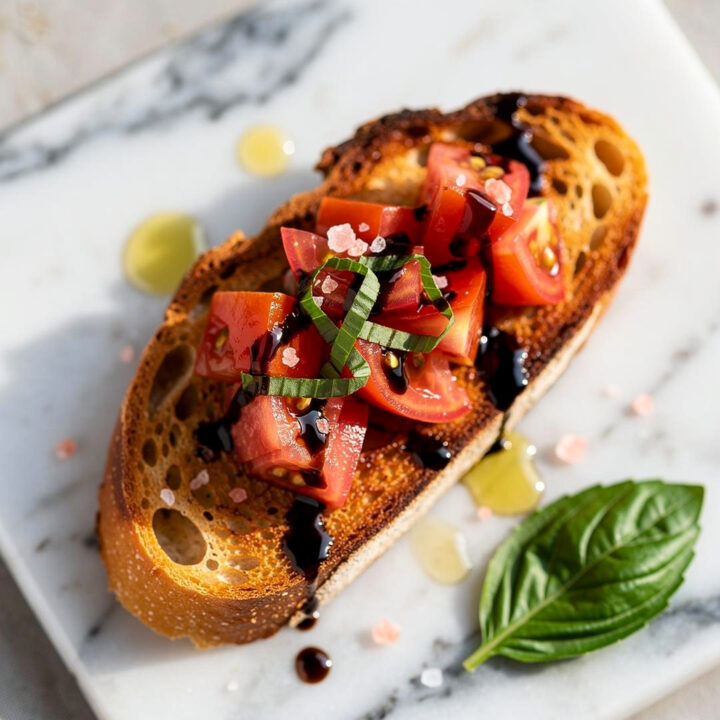 Ingredients for Tomato–Basil Pink Salt Bruschetta