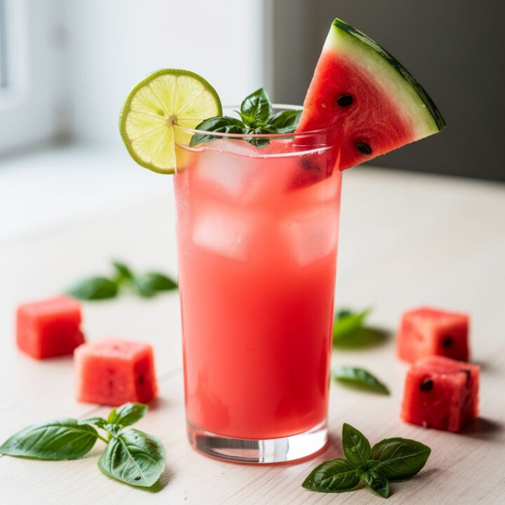 Ingredients for Watermelon Basil Pink Salt Cooler