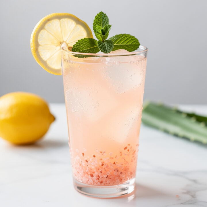Ingredients for Pink Salt Lemon Aloe Refresher