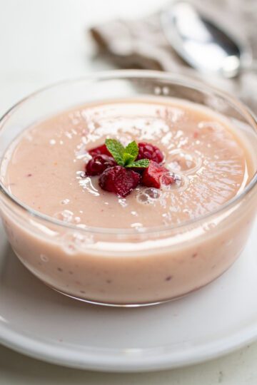 Close-up of creamy GLP-1 gelatin recipe for nausea relief and protein.