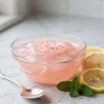 Pink salt gelatin trick for weight loss bowl close up