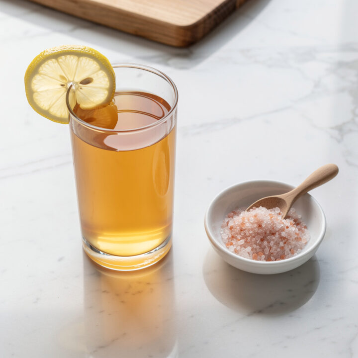 Ingredients for ACV drink for weight loss with pink salt