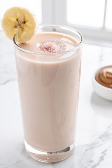 Cortisol Awakening Smoothie in bright modern NYC kitchen