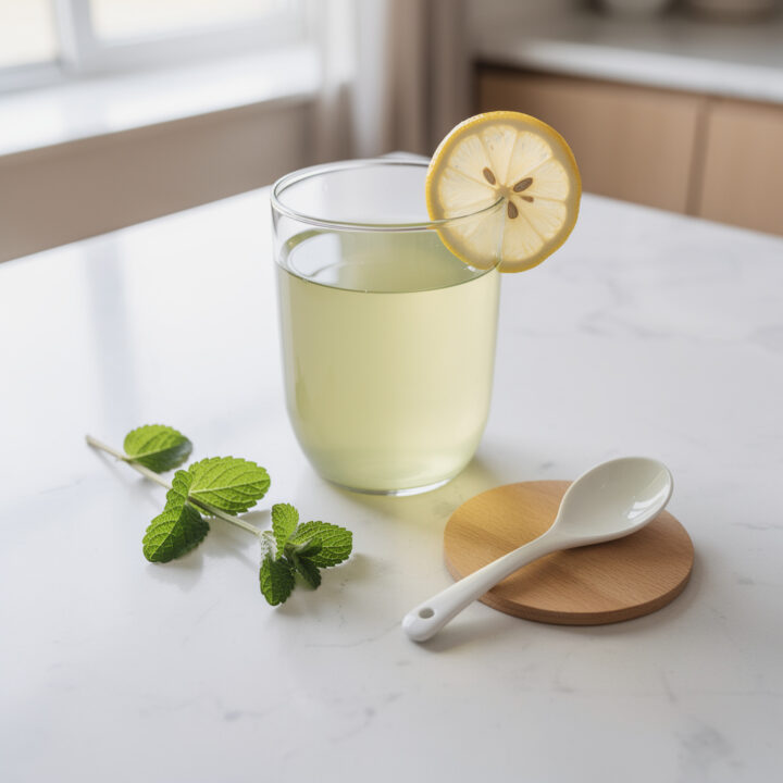 Ingredients for lemon balm pink salt cortisol drink